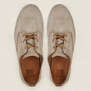FRYE Norfolk Deck Boat Shoes Leather Sneakers in Cement Distressed Style M8